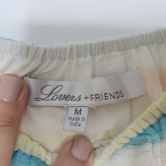 Lovers + Friends Metallic Multicolor Striped Stay Dress in Spring Rainbow - Picture 7 of 11